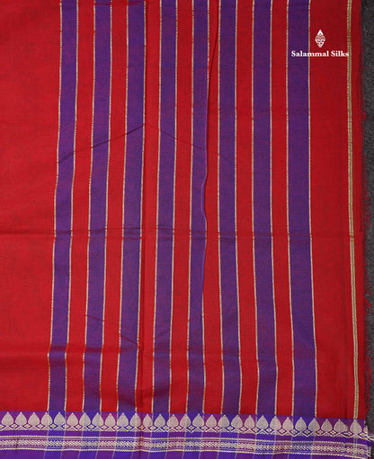 Beautiful Dark Bottle Green Plain Pure Cotton Saree With Contrast Dual Tone Blue Thread Work Border