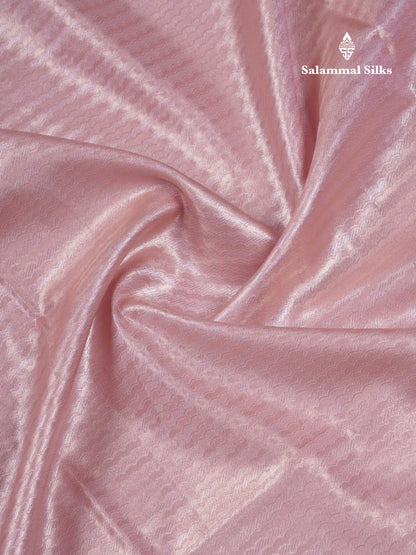 Beautiful Baby Pink Tissue Silk Mix Saree With Contrast Vadamalli Traditional Pallaku Evening Morning Border