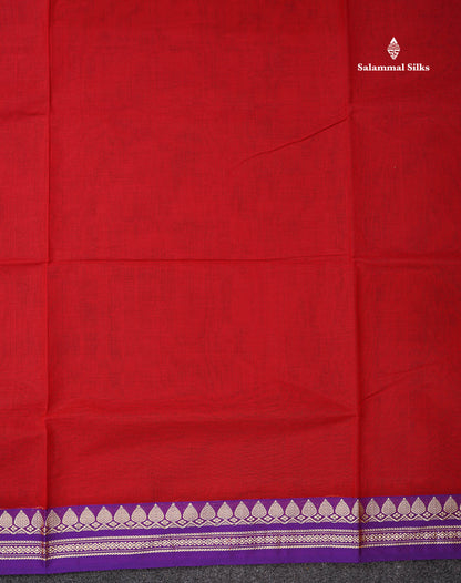 Beautiful Dark Bottle Green Plain Pure Cotton Saree With Contrast Dual Tone Blue Thread Work Border