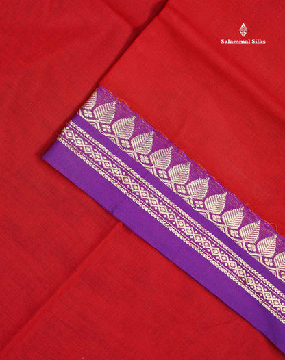 Beautiful Dark Bottle Green Plain Pure Cotton Saree With Contrast Dual Tone Blue Thread Work Border