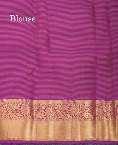 Pink Vaira Oosi With Butta Puremix Silk Saree With Contrast Vadamalli Traditional Border