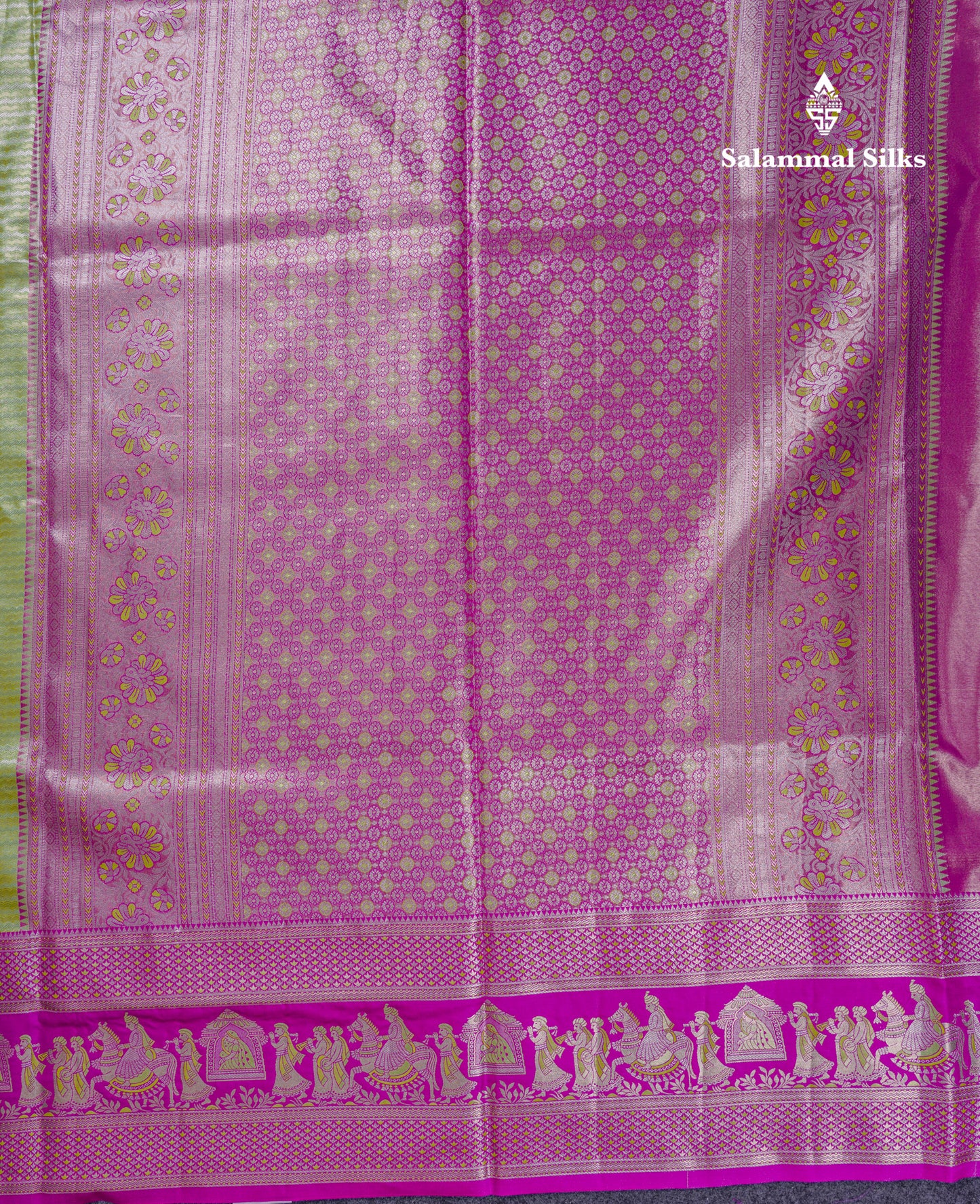 Beautiful Baby Pink Tissue Silk Mix Saree With Contrast Vadamalli Traditional Pallaku Evening Morning Border