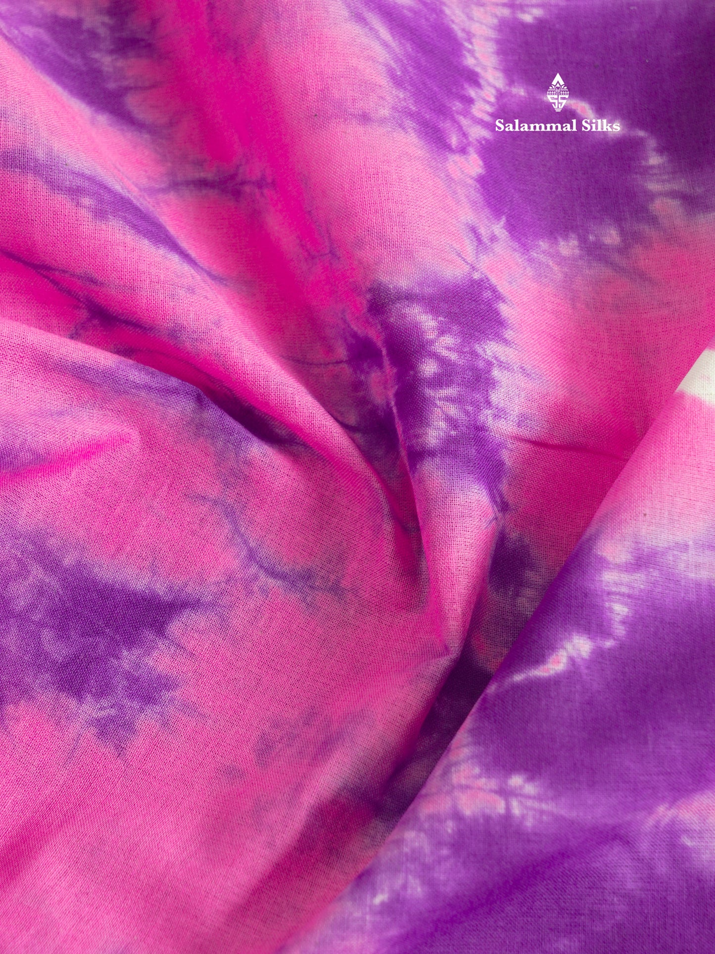 White Batik Print Sungudi Pure Cotton Saree With Contrast Grey Border