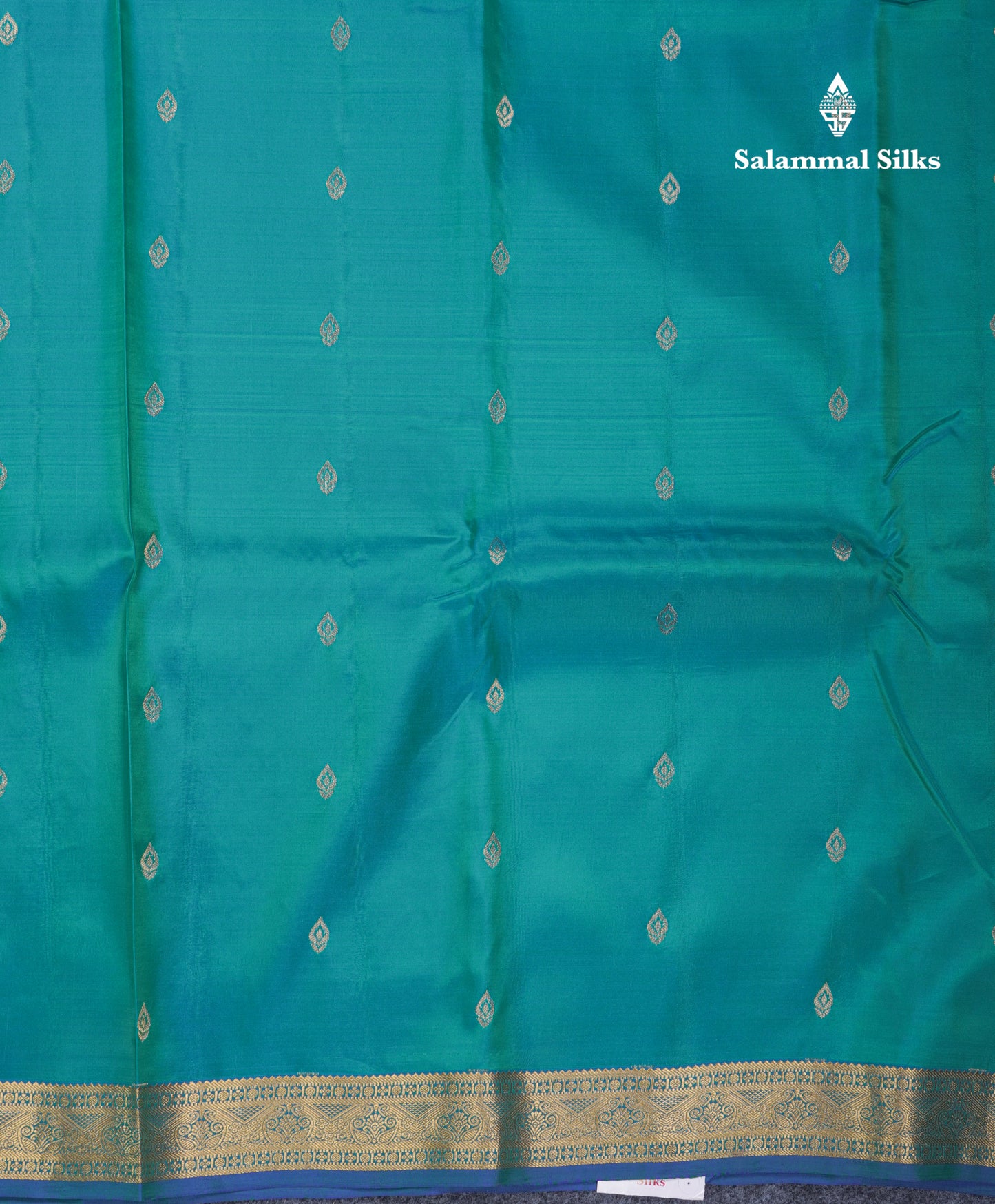 Dual Tone Peacock Green Puremix Silk Saree With Small Traditional Border