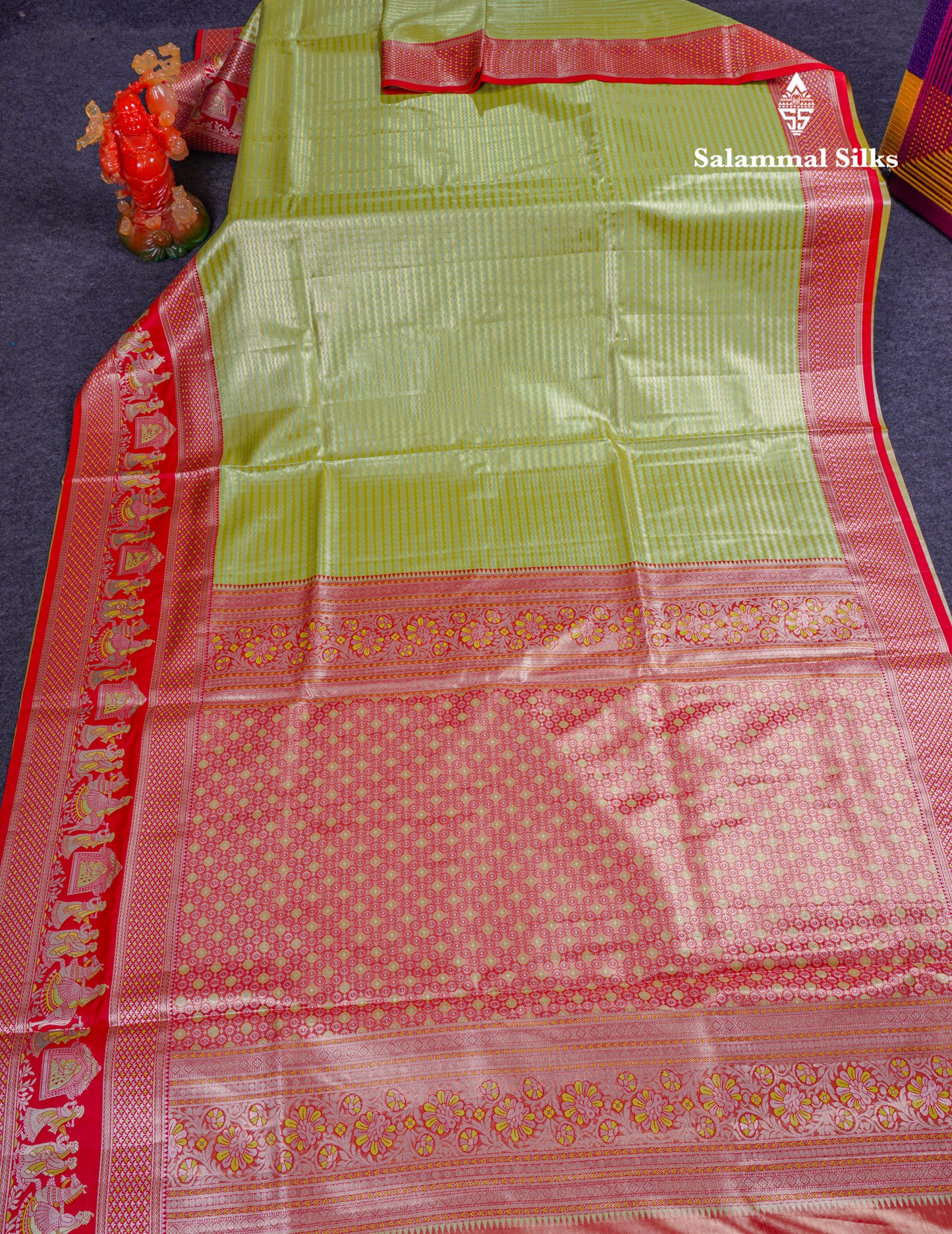 Beautiful Baby Pink Tissue Silk Mix Saree With Contrast Vadamalli Traditional Pallaku Evening Morning Border