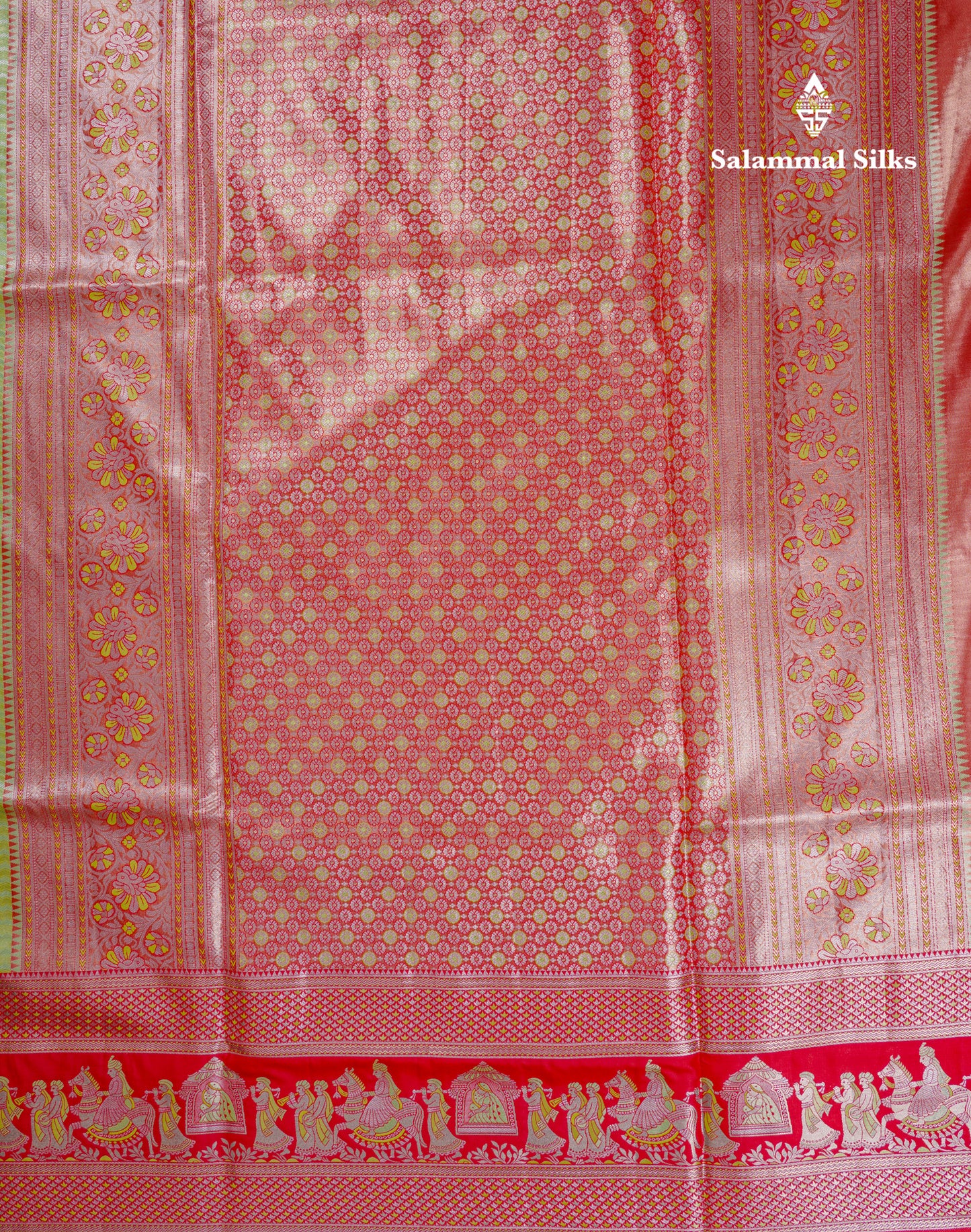 Beautiful Baby Pink Tissue Silk Mix Saree With Contrast Vadamalli Traditional Pallaku Evening Morning Border