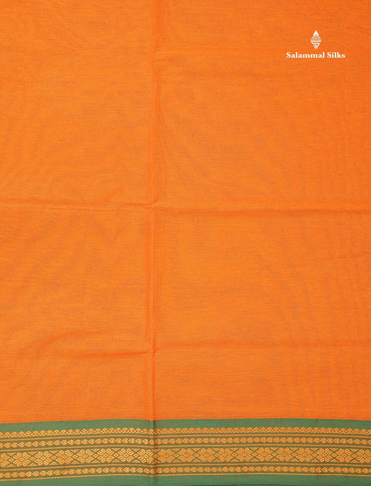 Beautiful Mango Yellow Plain Pure Cotton Saree With Contrast Dual Tone Green Traditional Border