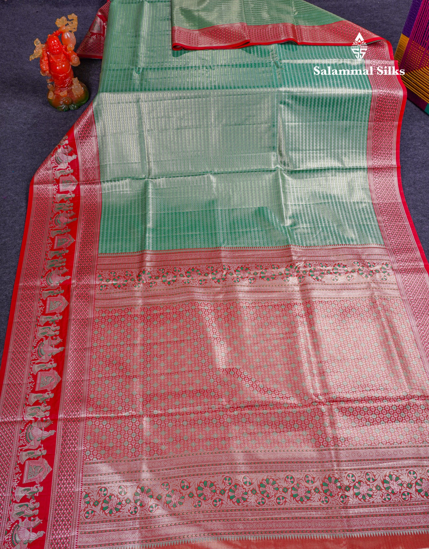 Beautiful Baby Pink Tissue Silk Mix Saree With Contrast Vadamalli Traditional Pallaku Evening Morning Border