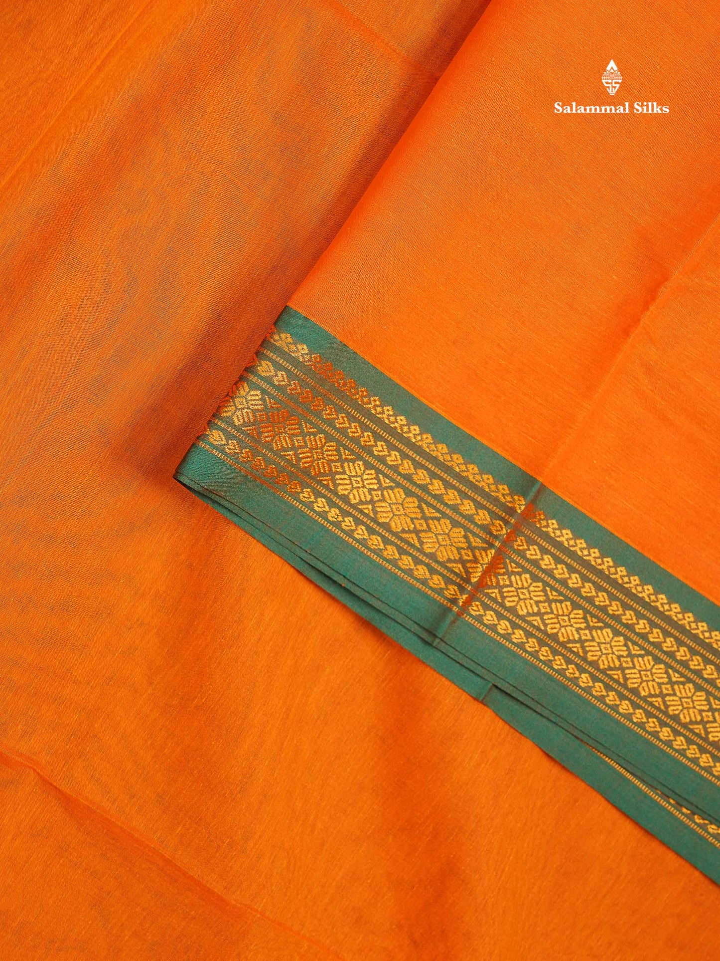 Beautiful Mango Yellow Plain Pure Cotton Saree With Contrast Dual Tone Green Traditional Border