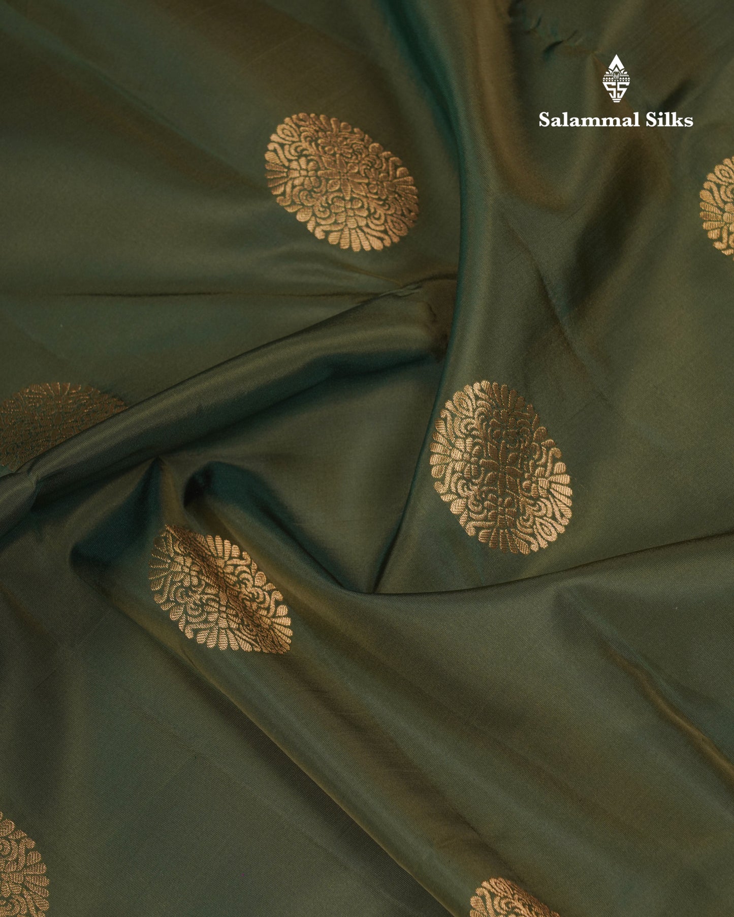 Olive Green Puremix Silk Saree With Contrast Magenta Fancy Border