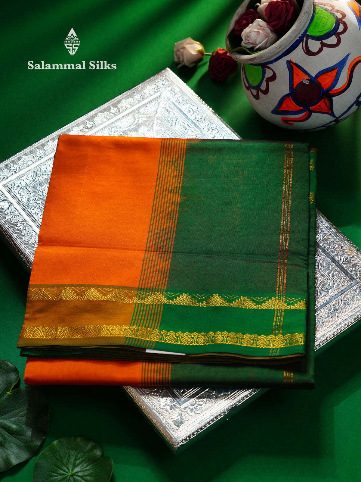 Beautiful Mango Yellow 10 Yards Semi Silk Cotton Saree With Traditional Gap Border