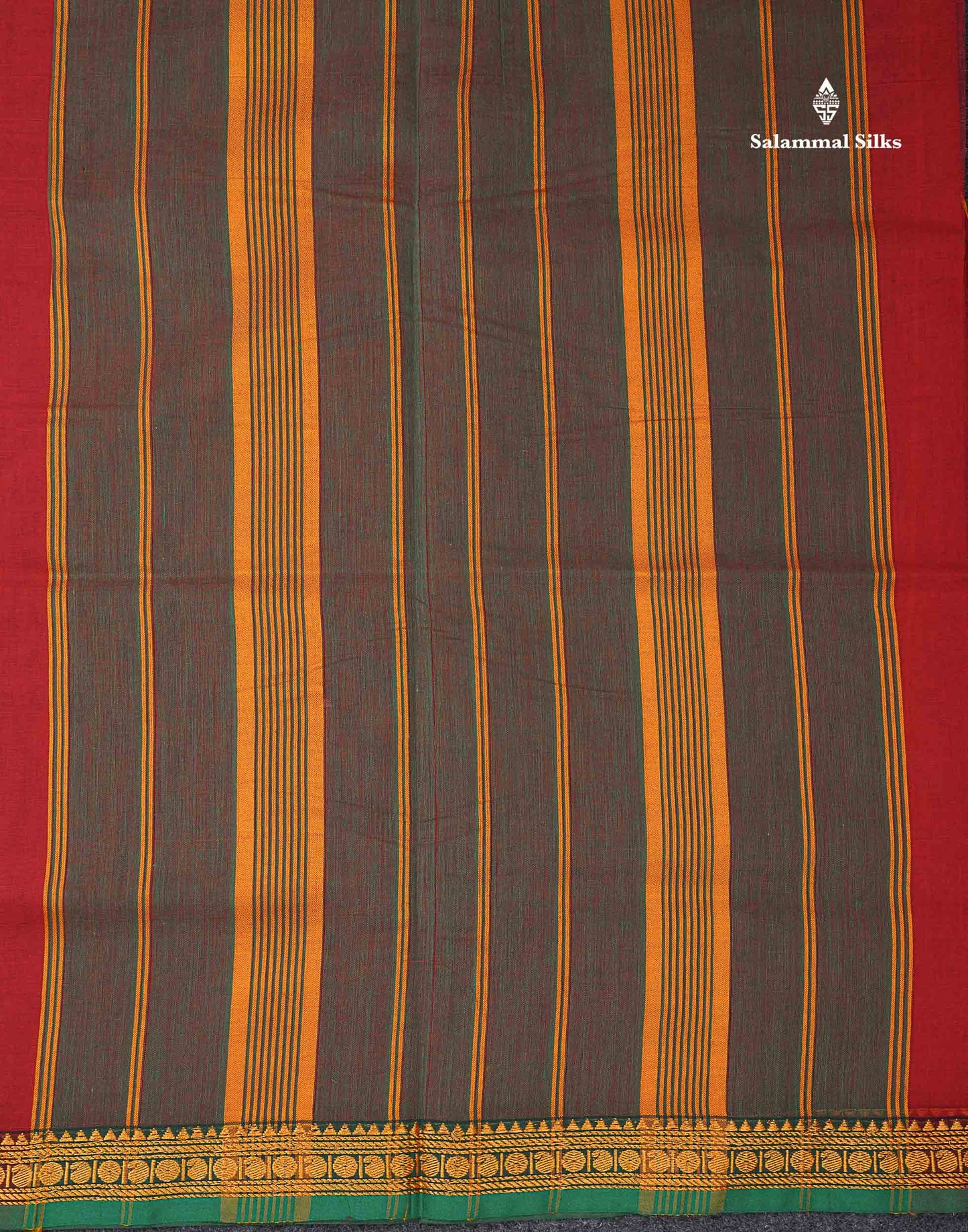 Beautiful Redish Maroon Plain Pure Cotton Saree With Contrast Dual Tone Bottle Green Thread Work Traditional Small Border