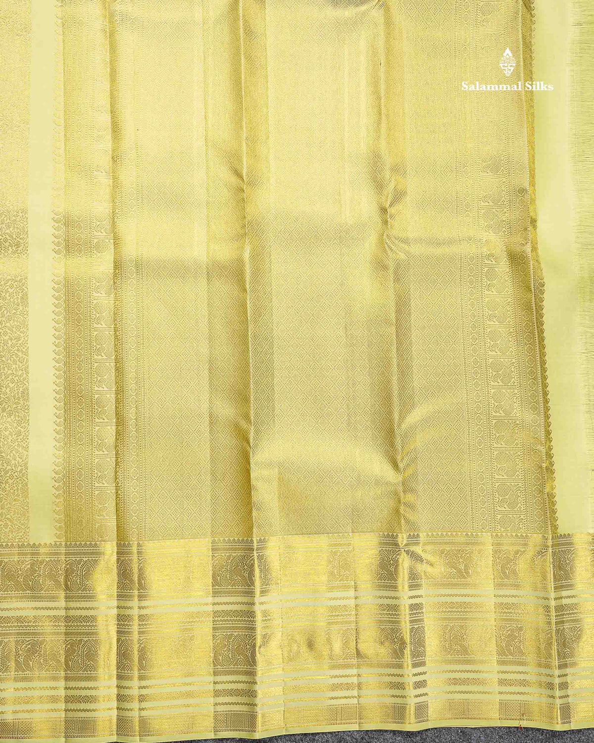 Bridal Pure Kanjivaram Silk Saree - Pista Green Colour Body With Traditional Long Border
