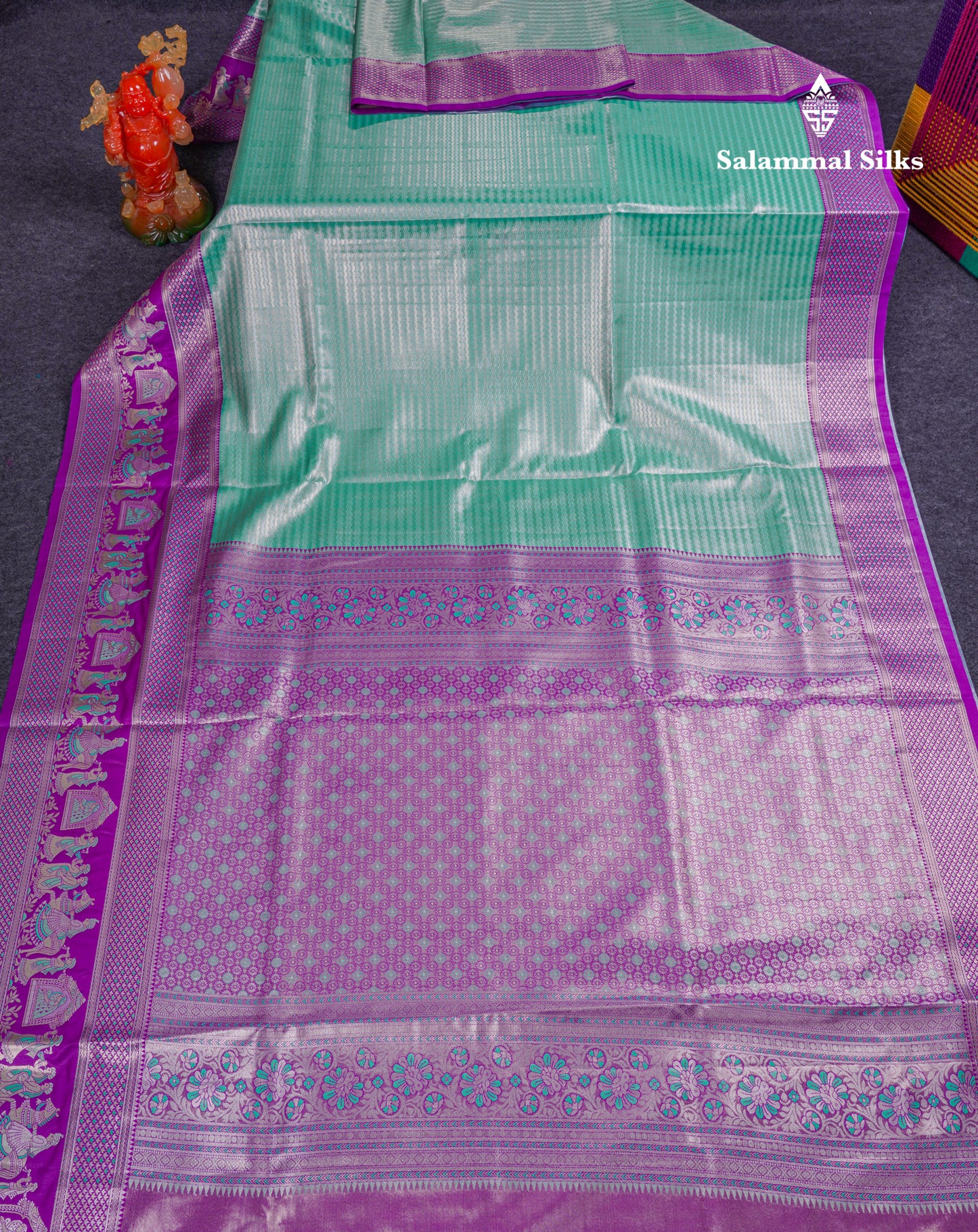 Beautiful Baby Pink Tissue Silk Mix Saree With Contrast Vadamalli Traditional Pallaku Evening Morning Border