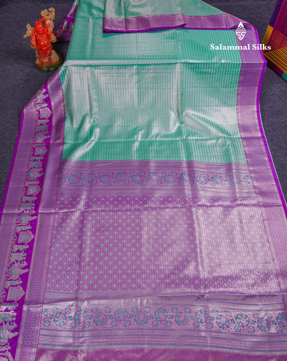 Beautiful Baby Pink Tissue Silk Mix Saree With Contrast Vadamalli Traditional Pallaku Evening Morning Border
