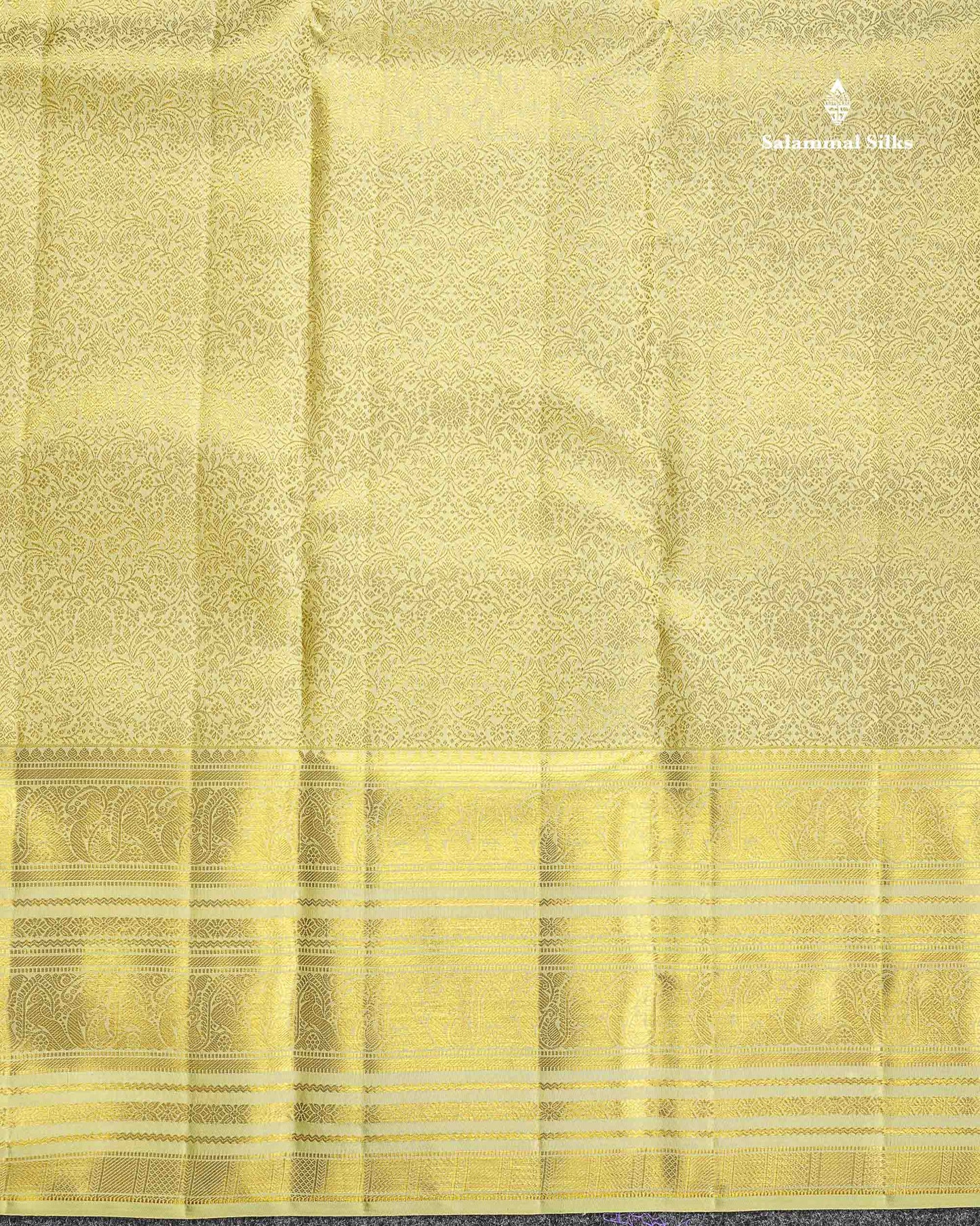 Bridal Pure Kanjivaram Silk Saree - Pista Green Colour Body With Traditional Long Border
