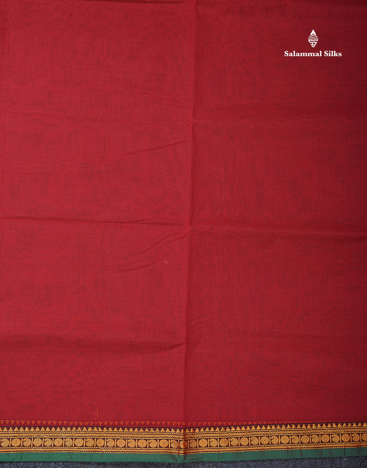 Beautiful Redish Maroon Plain Pure Cotton Saree With Contrast Dual Tone Bottle Green Thread Work Traditional Small Border
