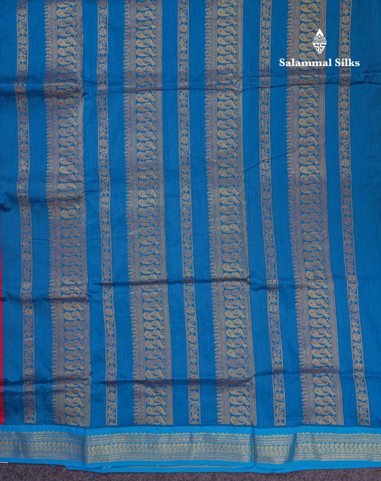 Beautiful Dual Tone Maroon Kalyani Cotton Saree With Contrast Blue Blouse