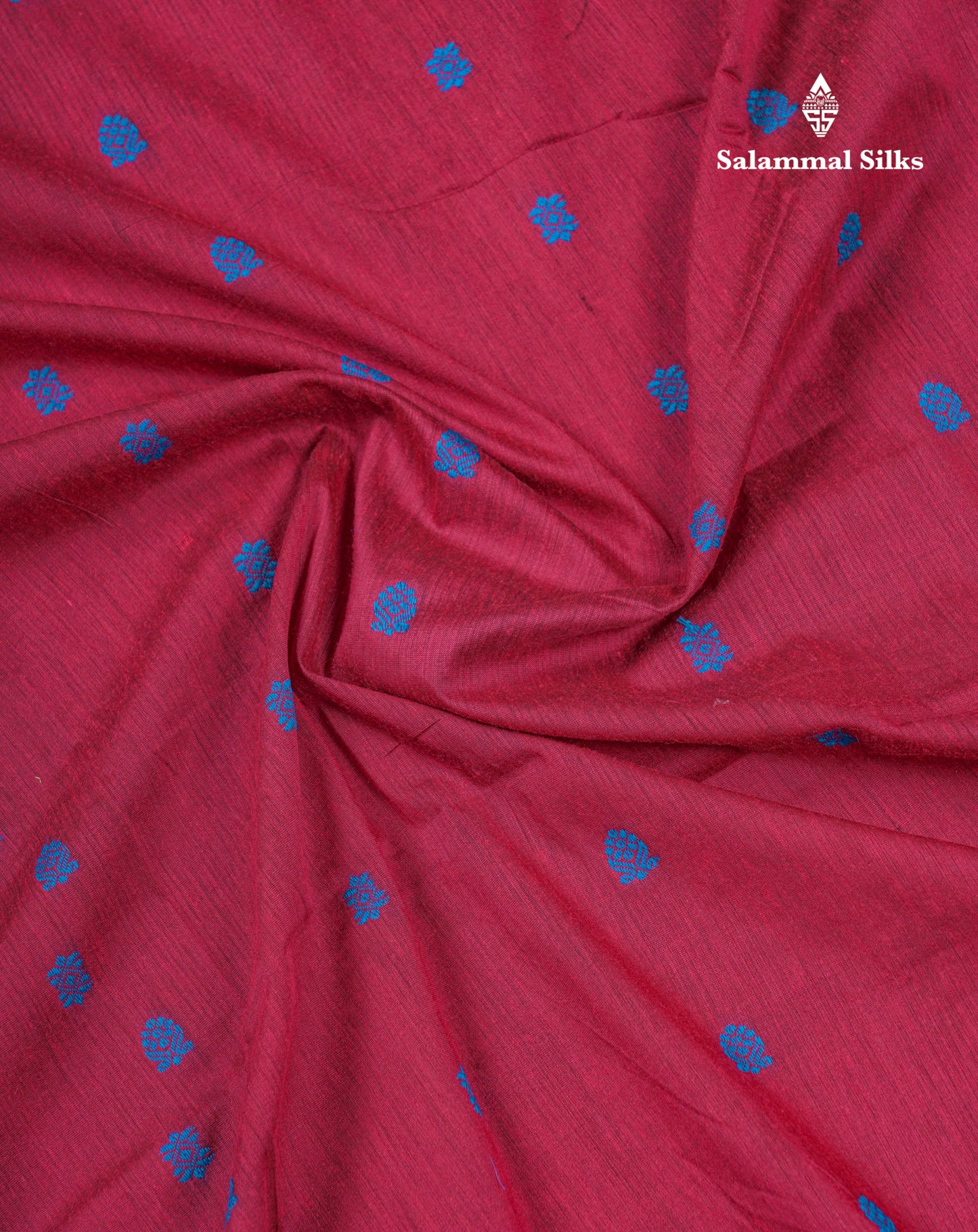 Beautiful Dual Tone Maroon Kalyani Cotton Saree With Contrast Blue Blouse