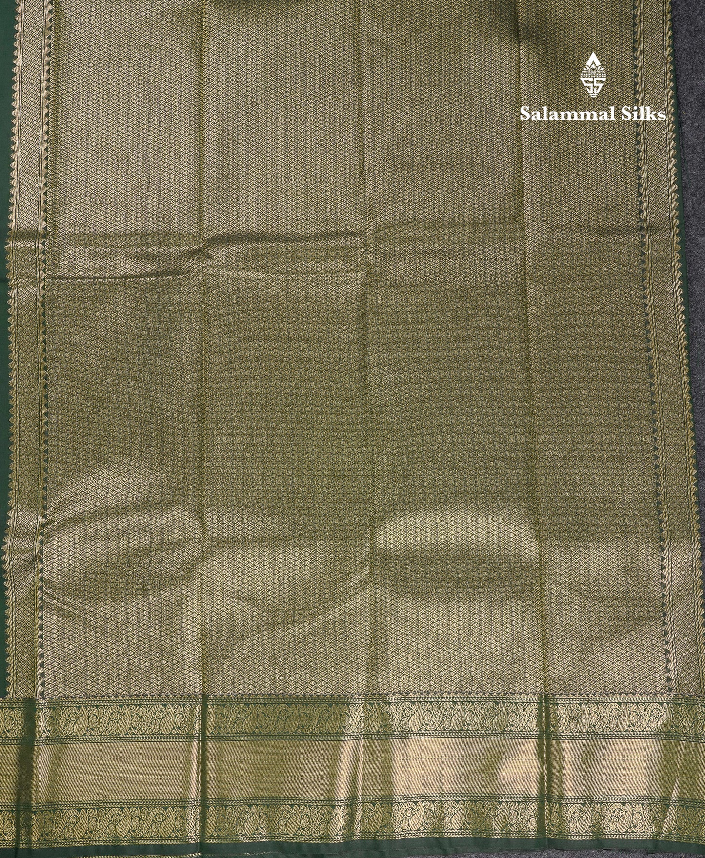 Beautiful Bottle Green Semi Silk Saree With Traditional Border
