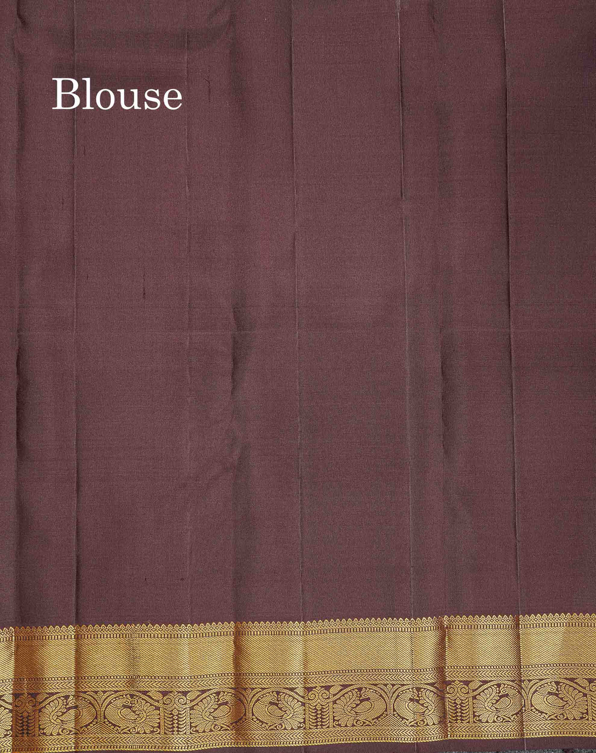 Pure Kanjivaram Silk Saree - Olive Green Colour Body With Butta & Contrast Brown Traditional Border