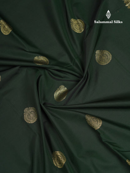 Beautiful Bottle Green Semi Silk Saree With Traditional Border
