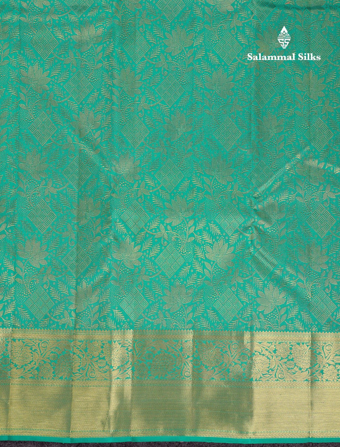 Beautiful Sapphire Green Bridal Pure Kanjivaram Silk Saree With Traditional Border