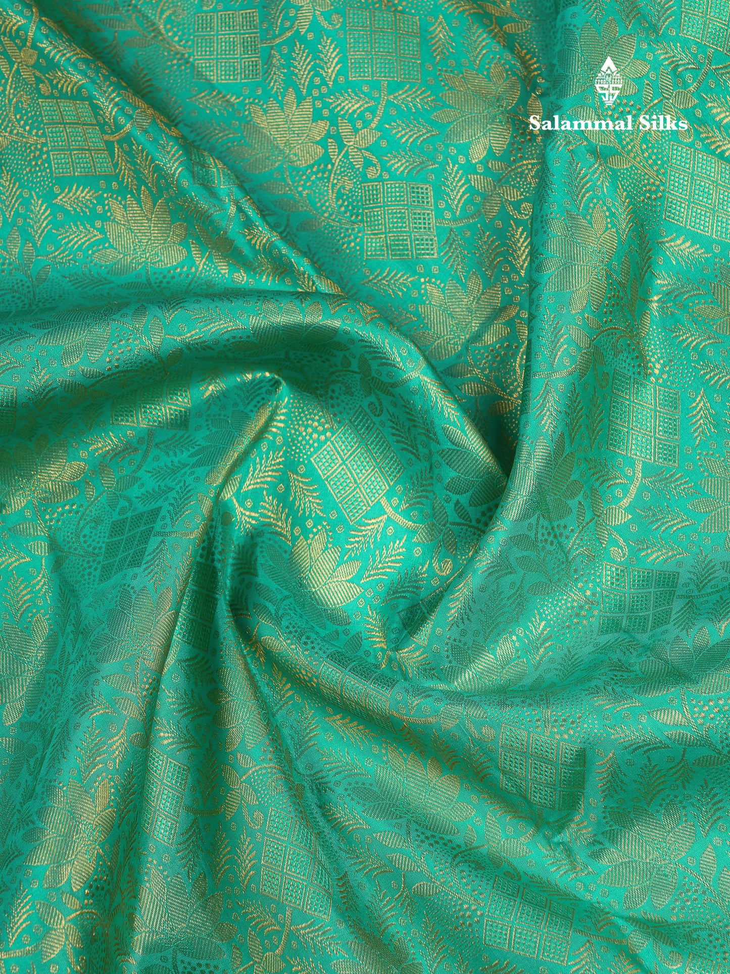 Beautiful Sapphire Green Bridal Pure Kanjivaram Silk Saree With Traditional Border
