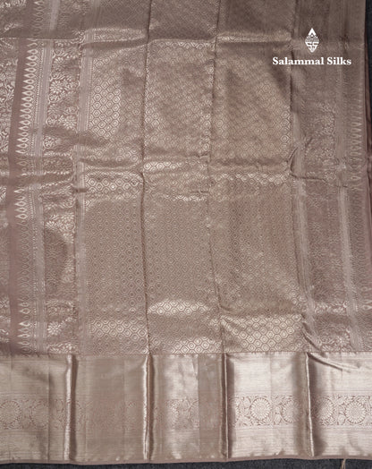 Beautiful Chocolate Bridal Pure Kanjivaram Silk Saree With Traditional Evening Morning Border