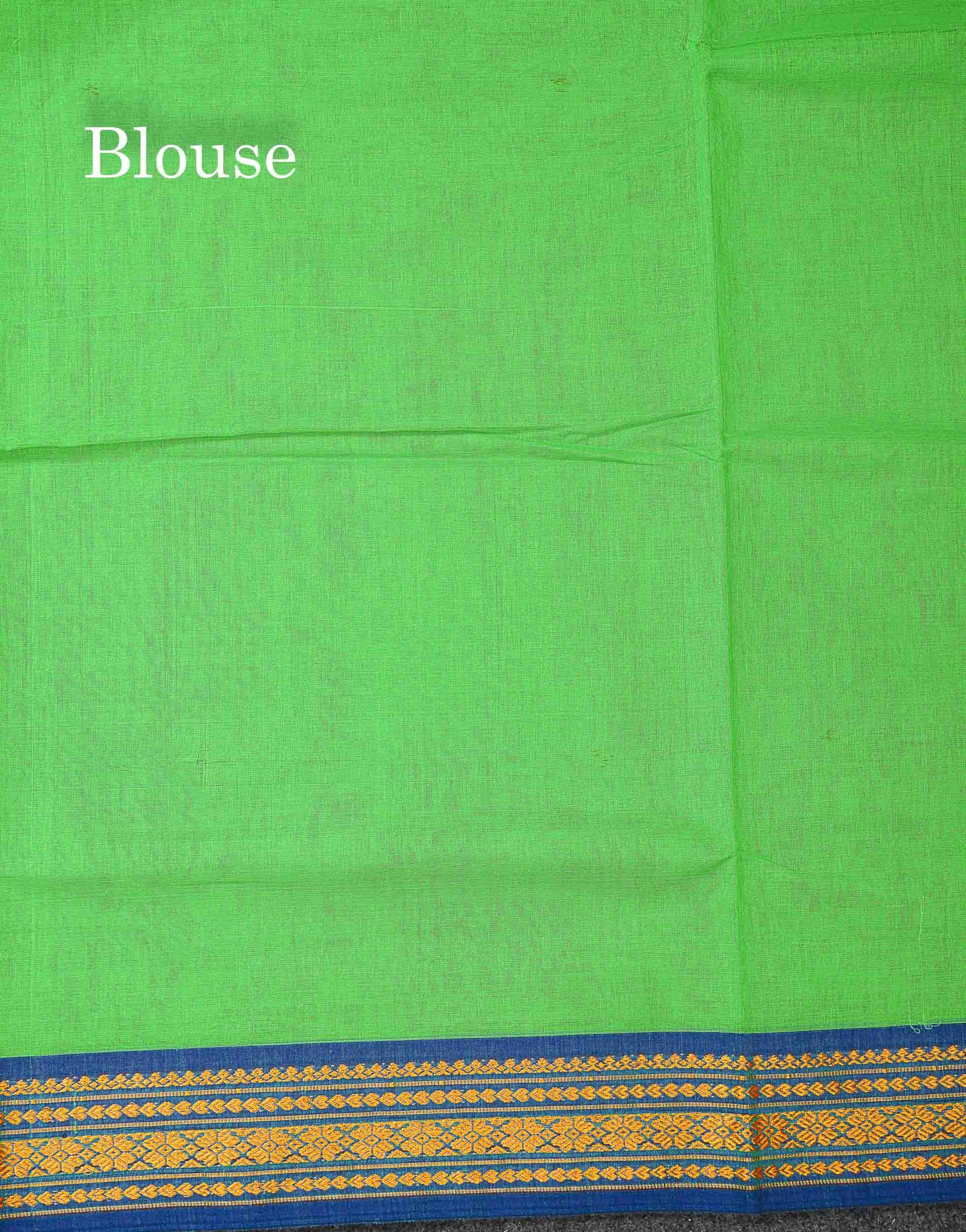 Beautiful Mango Yellow Plain Pure Cotton Saree With Contrast Dual Tone Green Traditional Border