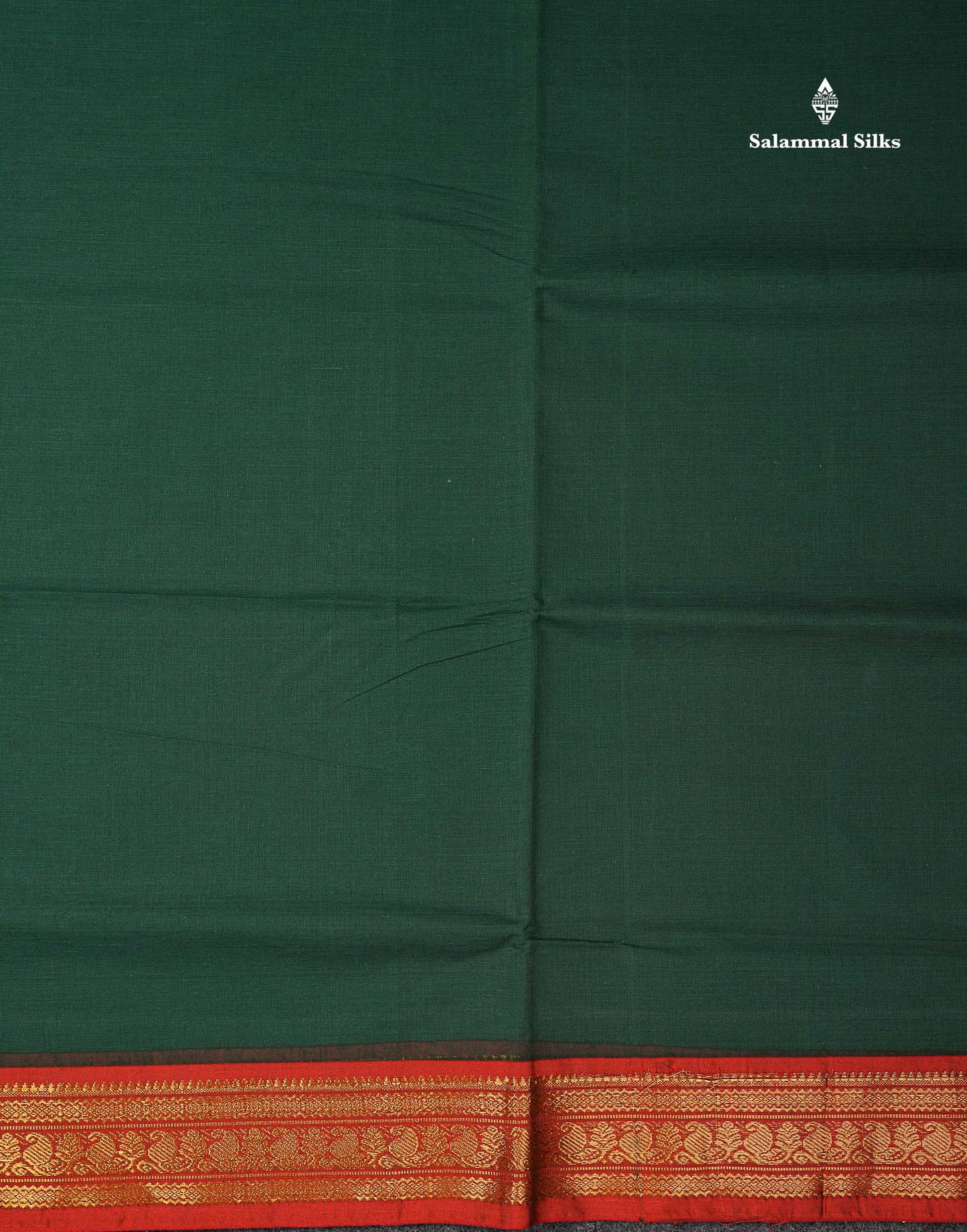 Beautiful Bottle Green Plain Pure Cotton Saree With Contrast Redish Maroon Traditional Border
