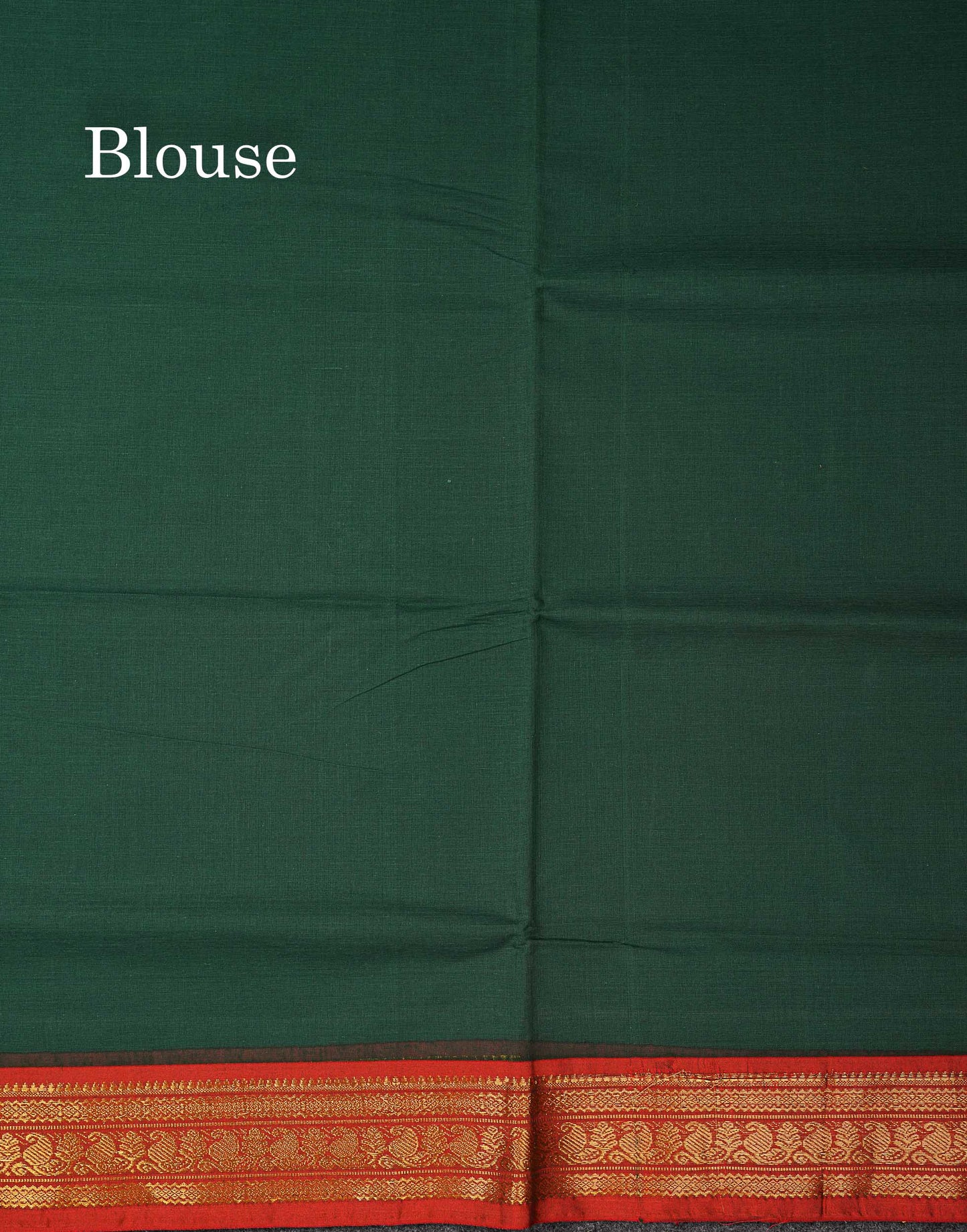 Beautiful Bottle Green Plain Pure Cotton Saree With Contrast Redish Maroon Traditional Border
