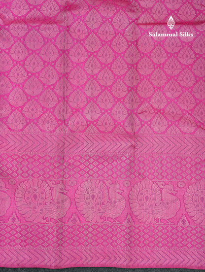 Beautiful Light Pink Bridal Pure Kanjivaram Silk Saree With Traditional Evening Morning Border
