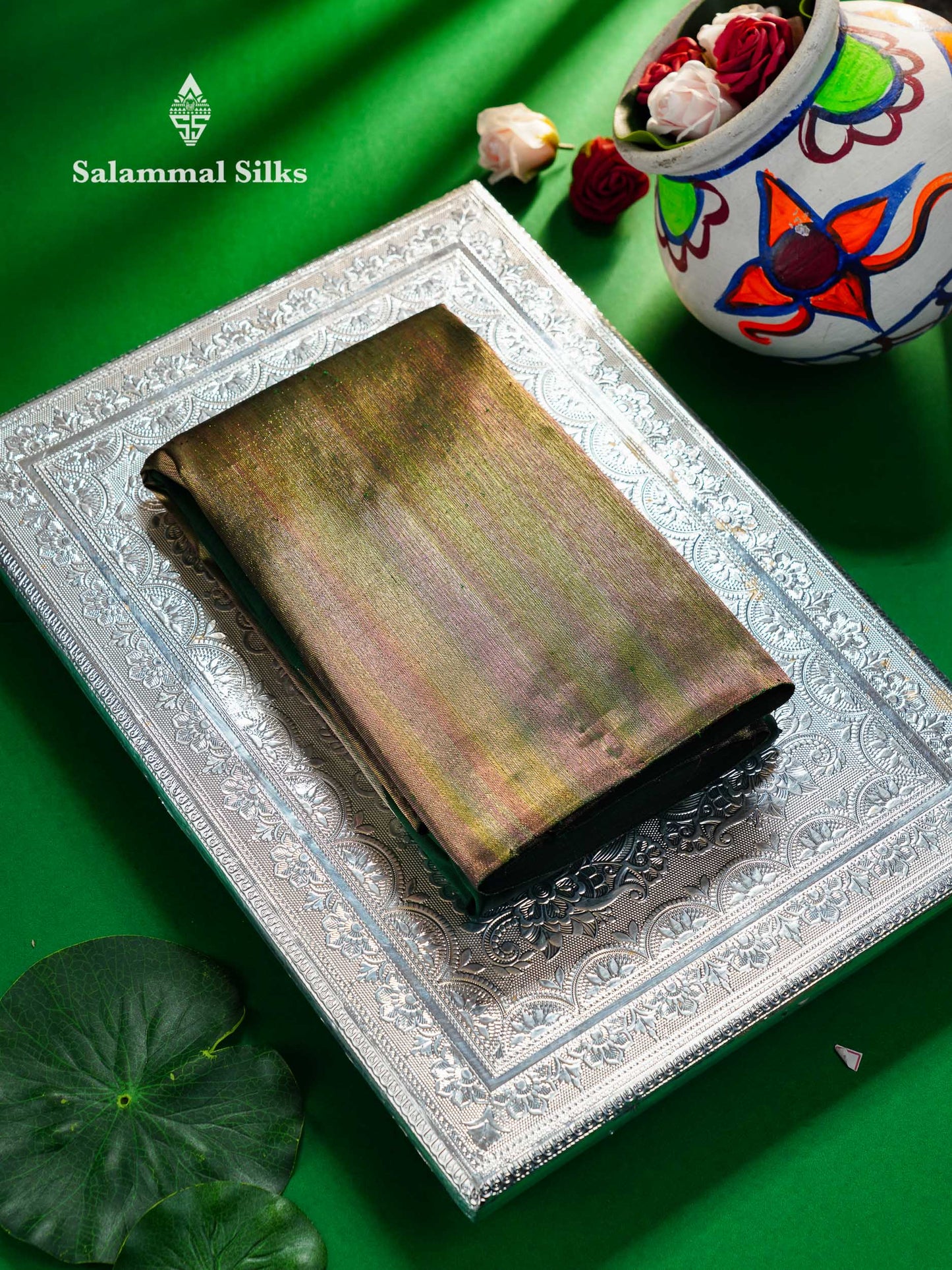 Beautiful Bottle Green 8Kol Pure Kanjivaram Silk Saree With Traditional Raising Temple Border