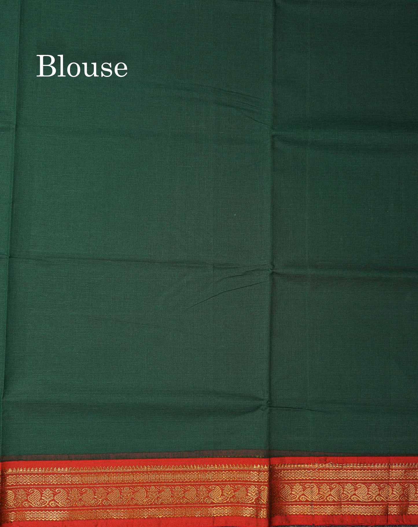 Beautiful Bottle Green Plain Pure Cotton Saree With Contrast Maroon Traditional Border