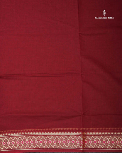 Beautiful Orange Plain Pure Cotton Saree With Traditional Border