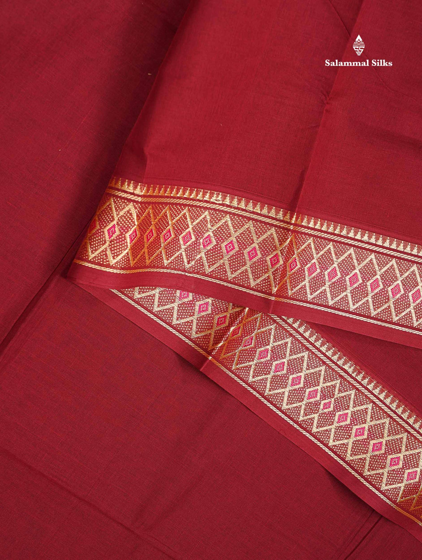 Beautiful Orange Plain Pure Cotton Saree With Traditional Border