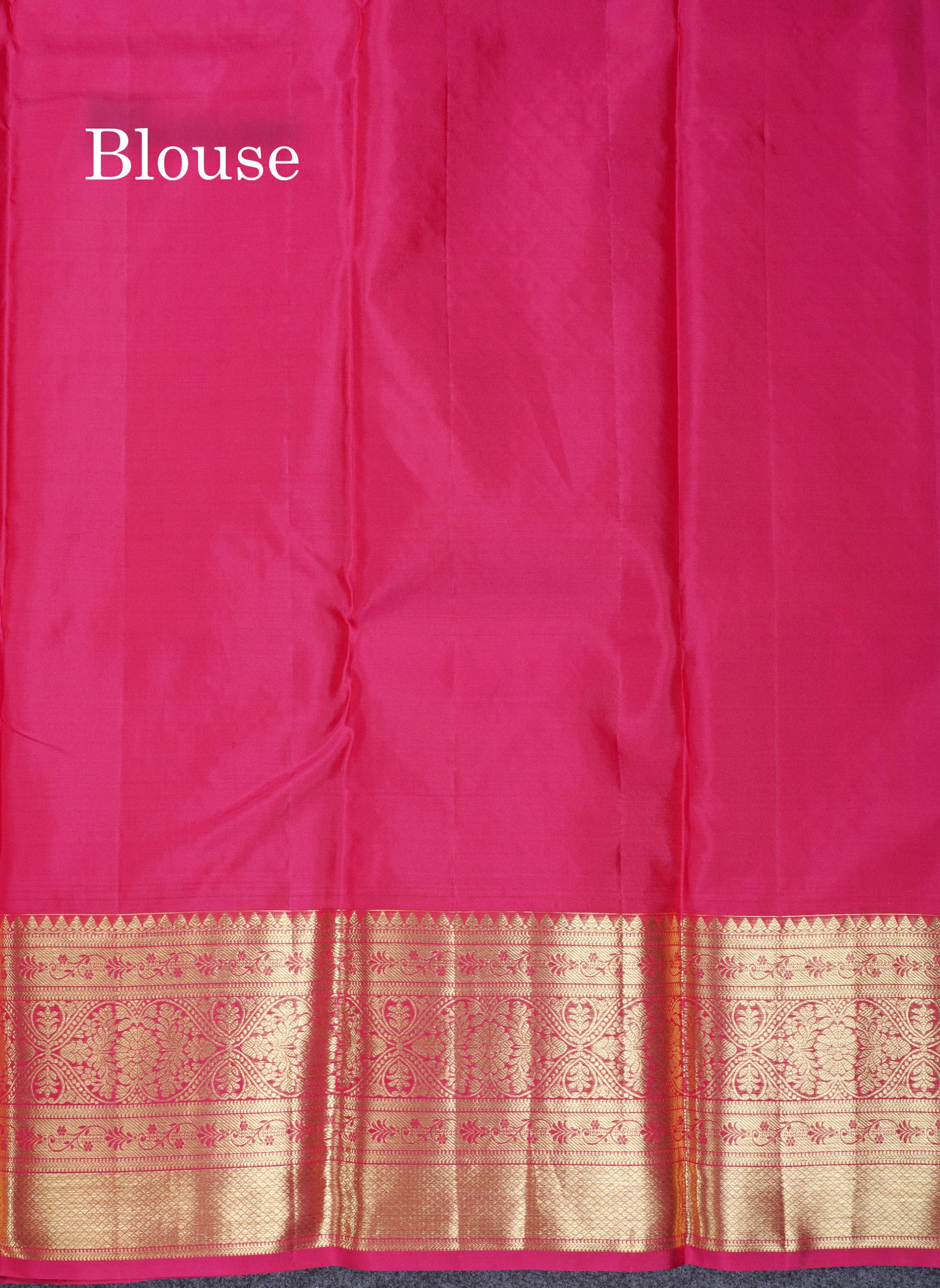Beautiful Dual Tone Golden Yellow Pure Kanjivaram Silk Saree With Contrast Magent Traditional Border