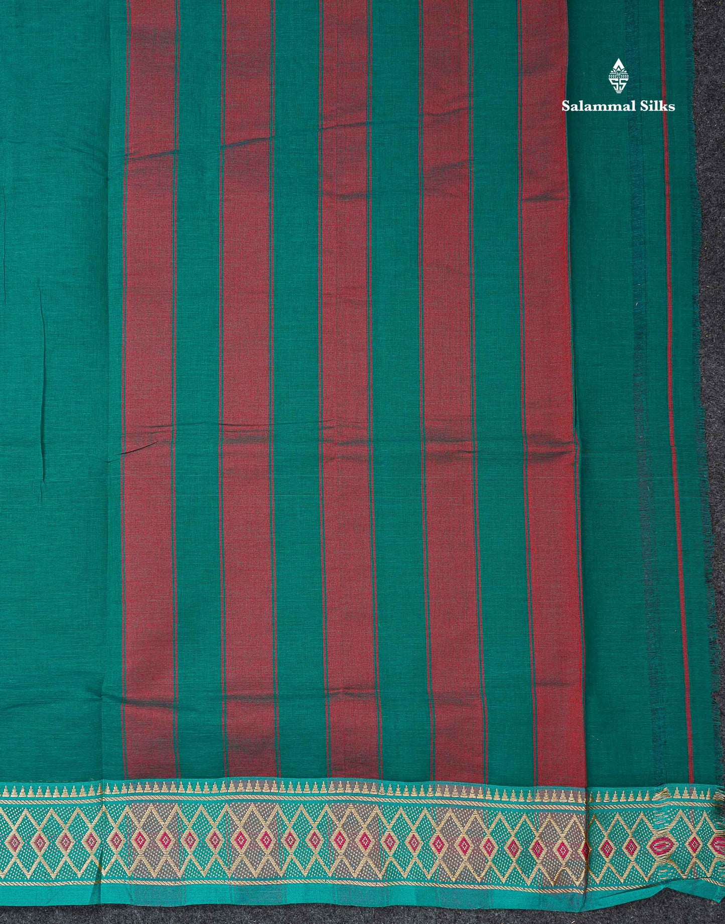 Beautiful Orange Plain Pure Cotton Saree With Traditional Border
