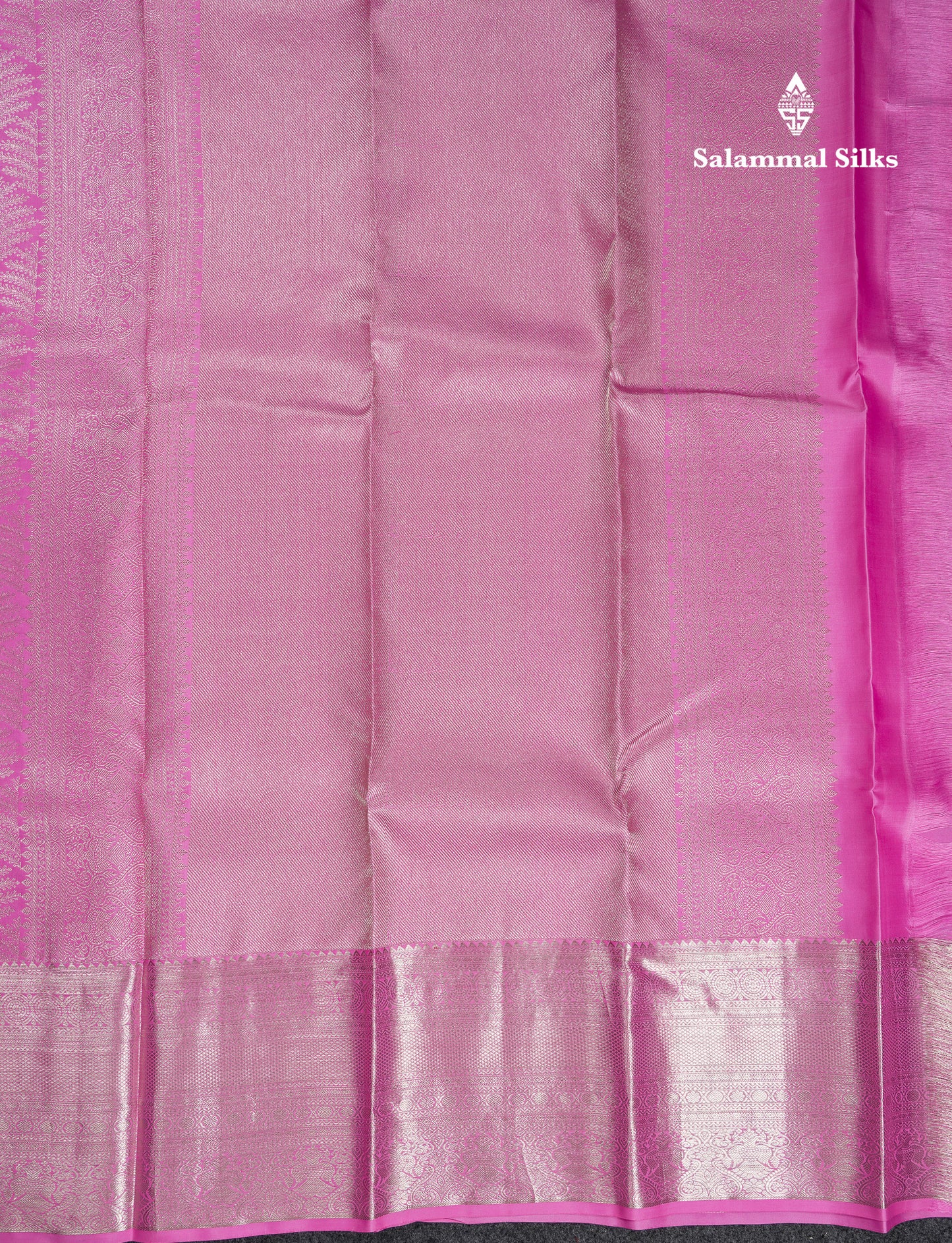 Beautiful Light Pink Bridal Pure Kanjivaram Silk Saree With Traditional Evening Morning Border