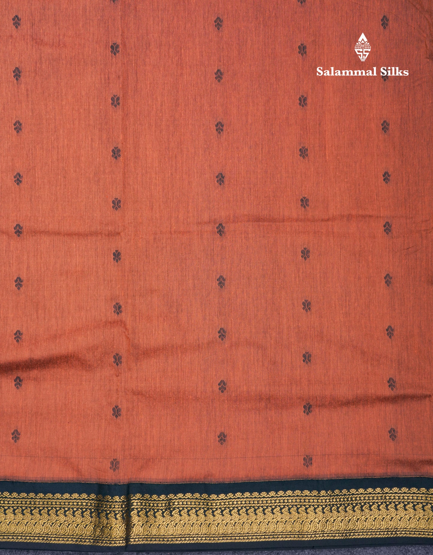 Beautiful Chocolate Kalyani Cotton Saree With Contrast Black Blouse