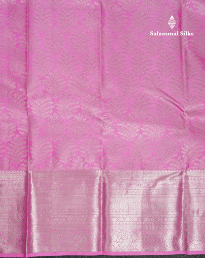 Beautiful Light Pink Bridal Pure Kanjivaram Silk Saree With Traditional Evening Morning Border