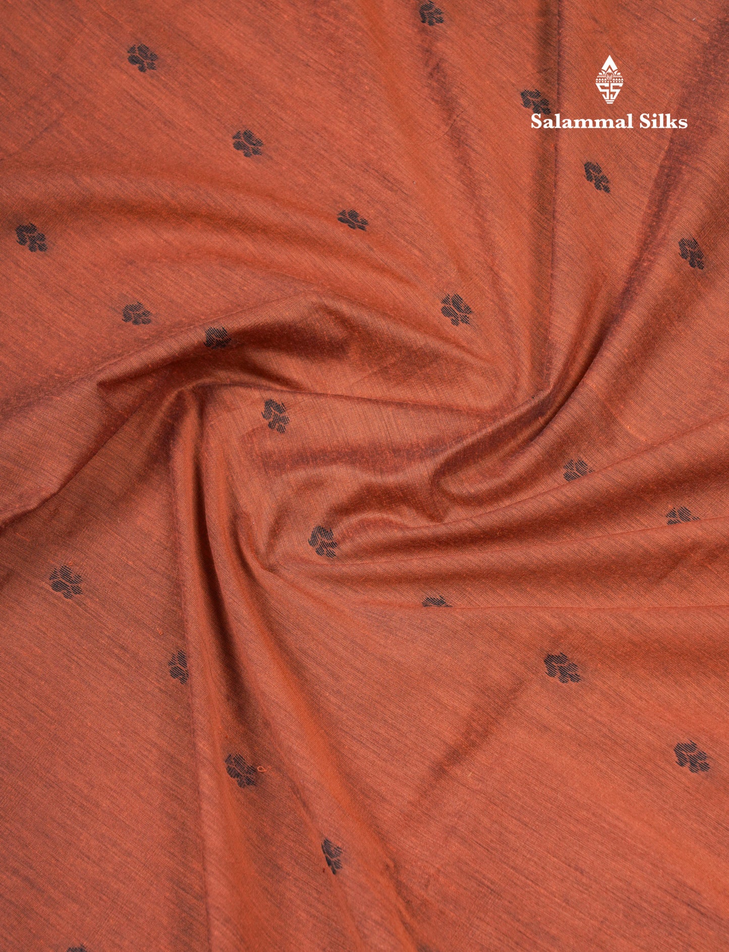 Beautiful Chocolate Kalyani Cotton Saree With Contrast Black Blouse