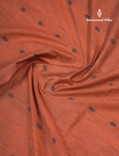 Beautiful Chocolate Kalyani Cotton Saree With Contrast Black Blouse