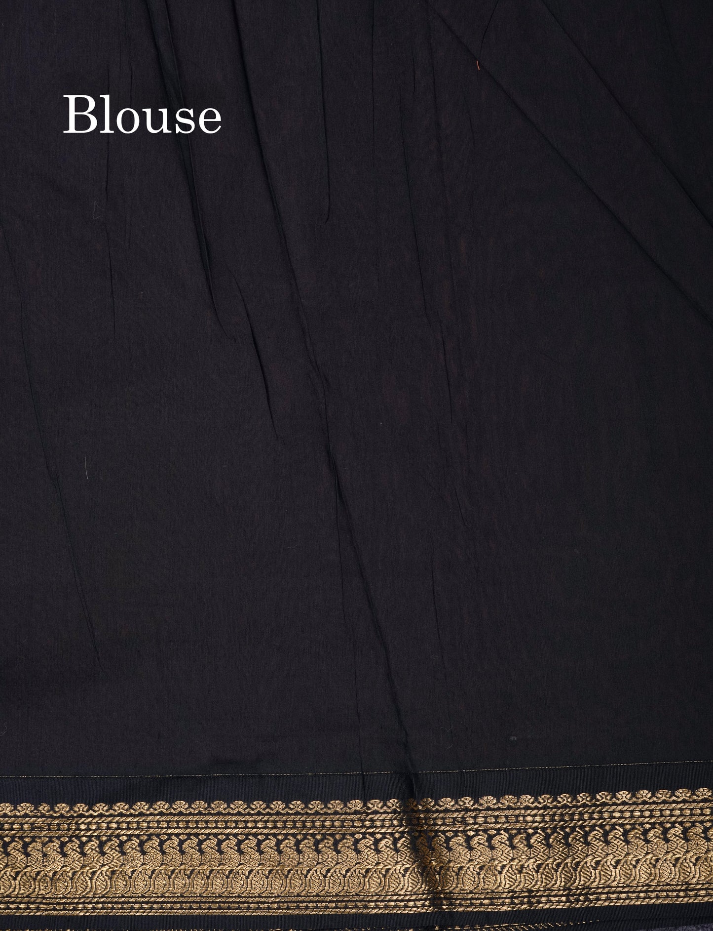 Beautiful Chocolate Kalyani Cotton Saree With Contrast Black Blouse