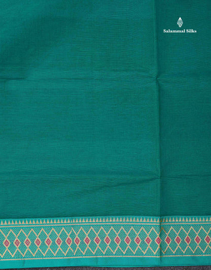 Beautiful Orange Plain Pure Cotton Saree With Traditional Border