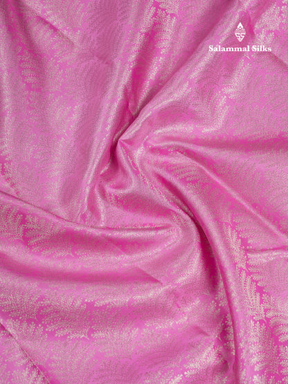 Beautiful Light Pink Bridal Pure Kanjivaram Silk Saree With Traditional Evening Morning Border