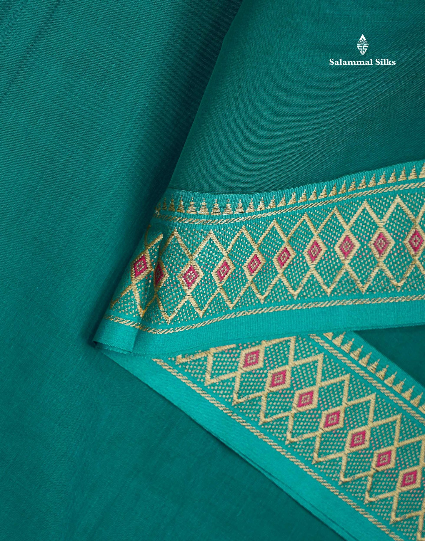 Beautiful Orange Plain Pure Cotton Saree With Traditional Border