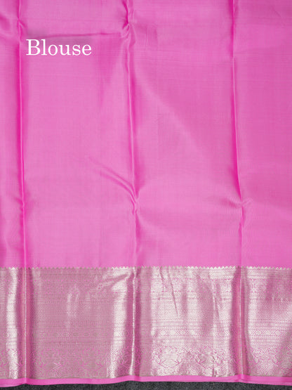 Beautiful Light Pink Bridal Pure Kanjivaram Silk Saree With Traditional Evening Morning Border