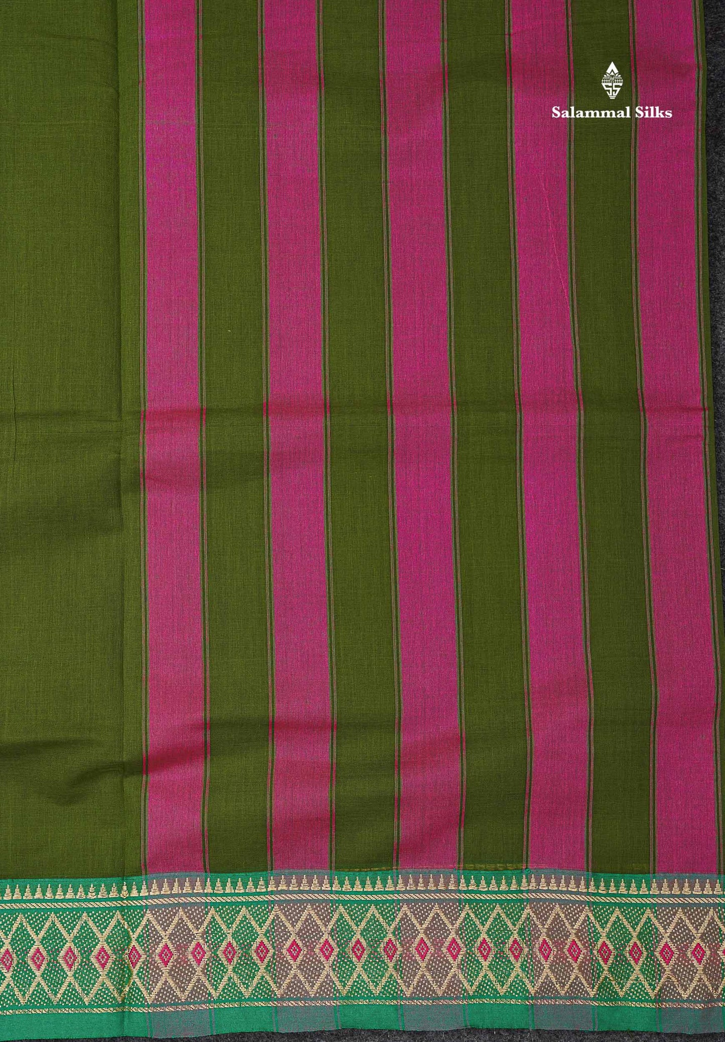 Beautiful Orange Plain Pure Cotton Saree With Traditional Border